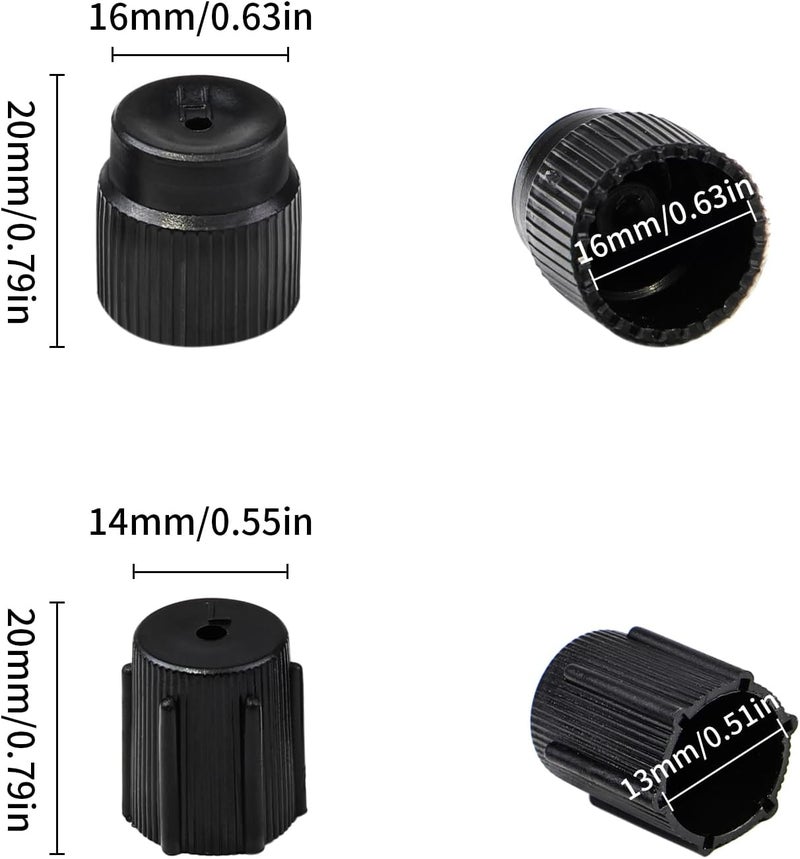 Rawsomes Air Conditioner Valve Covers, High Pressure Caps Low Pressure Caps with Sign on Top, 10PCS ABS Universal Replacement Installation Accessory for Most Cars - Image 2